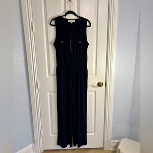 Emma & Michele Navy Jumpsuit with Pockets Large